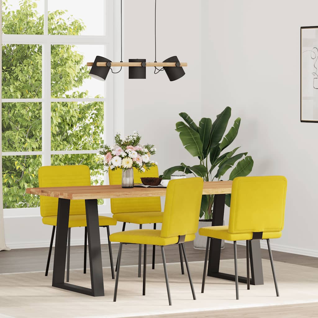 Chaises à manger lot de 4 jaune velours - XIOS