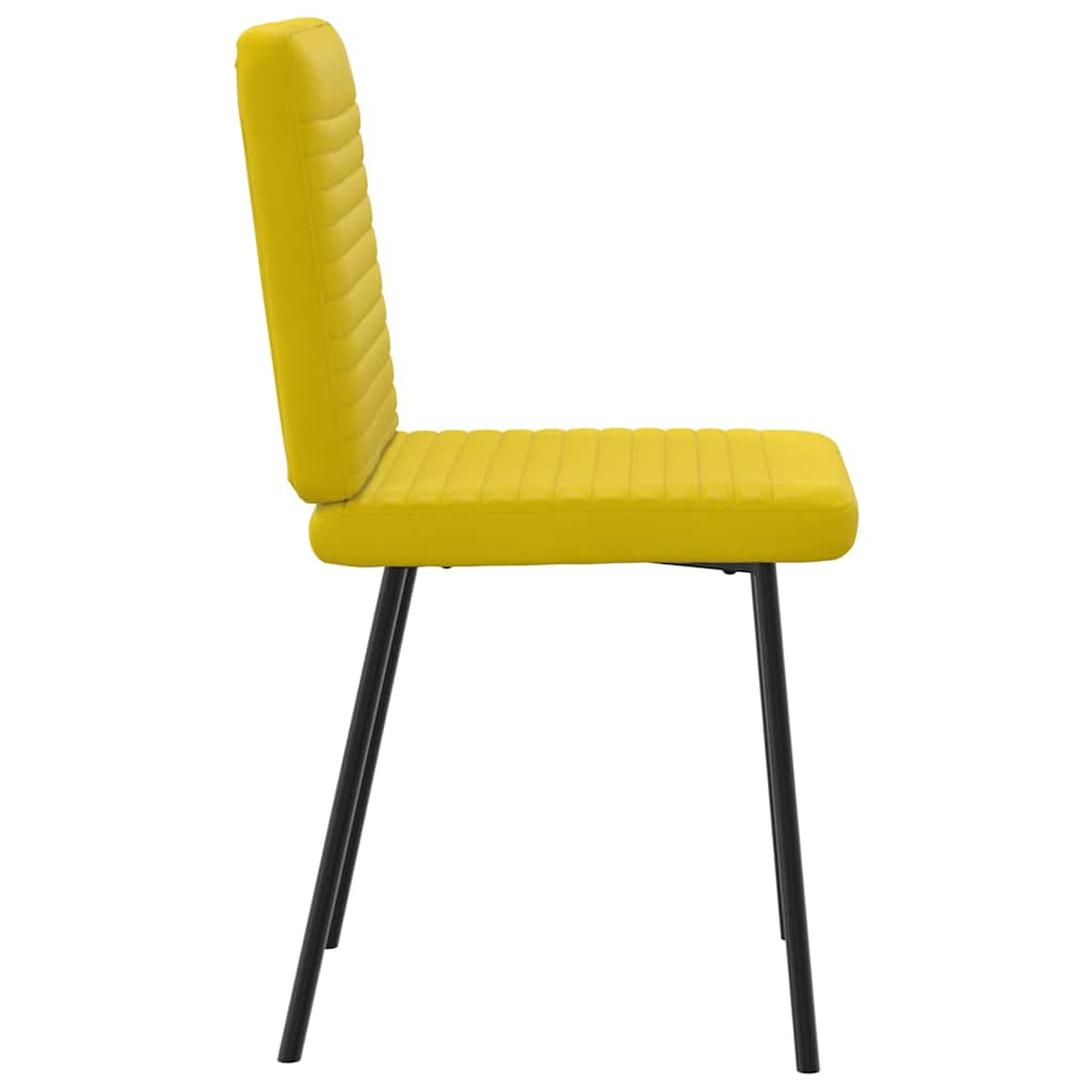 Chaises à manger lot de 4 jaune velours - XIOS