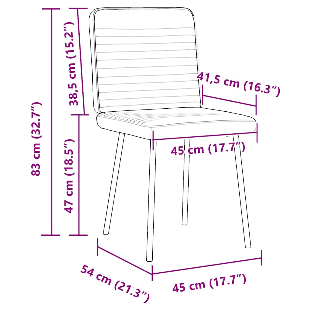 Chaises à manger lot de 4 jaune velours - XIOS