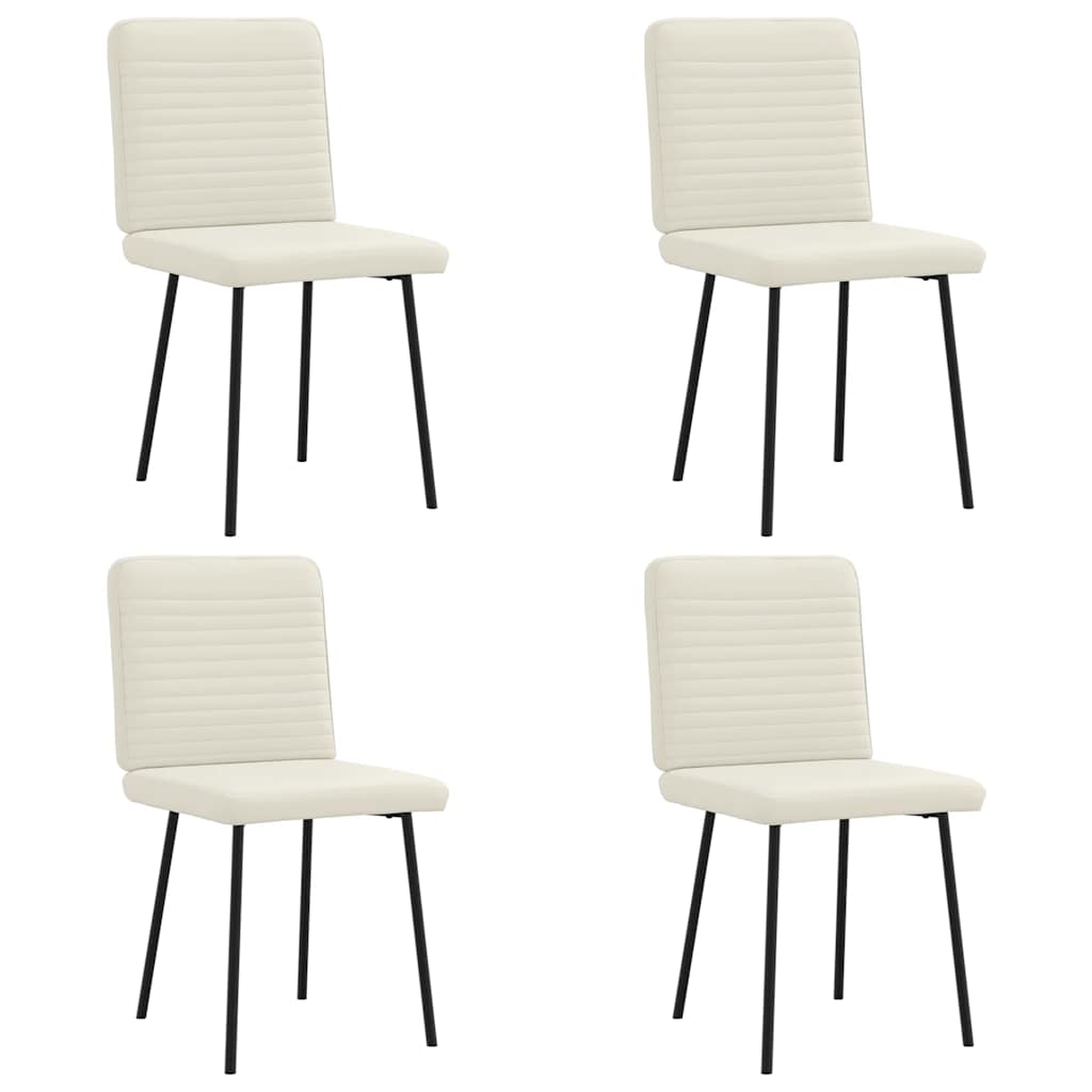 Chaises à manger lot de 4 Crème Velours - XIOS
