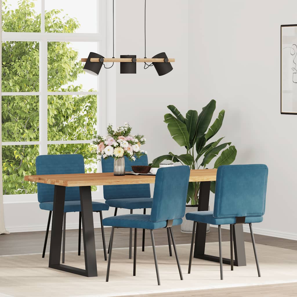 Chaises à manger lot de 4 Bleu Velours - XIOS