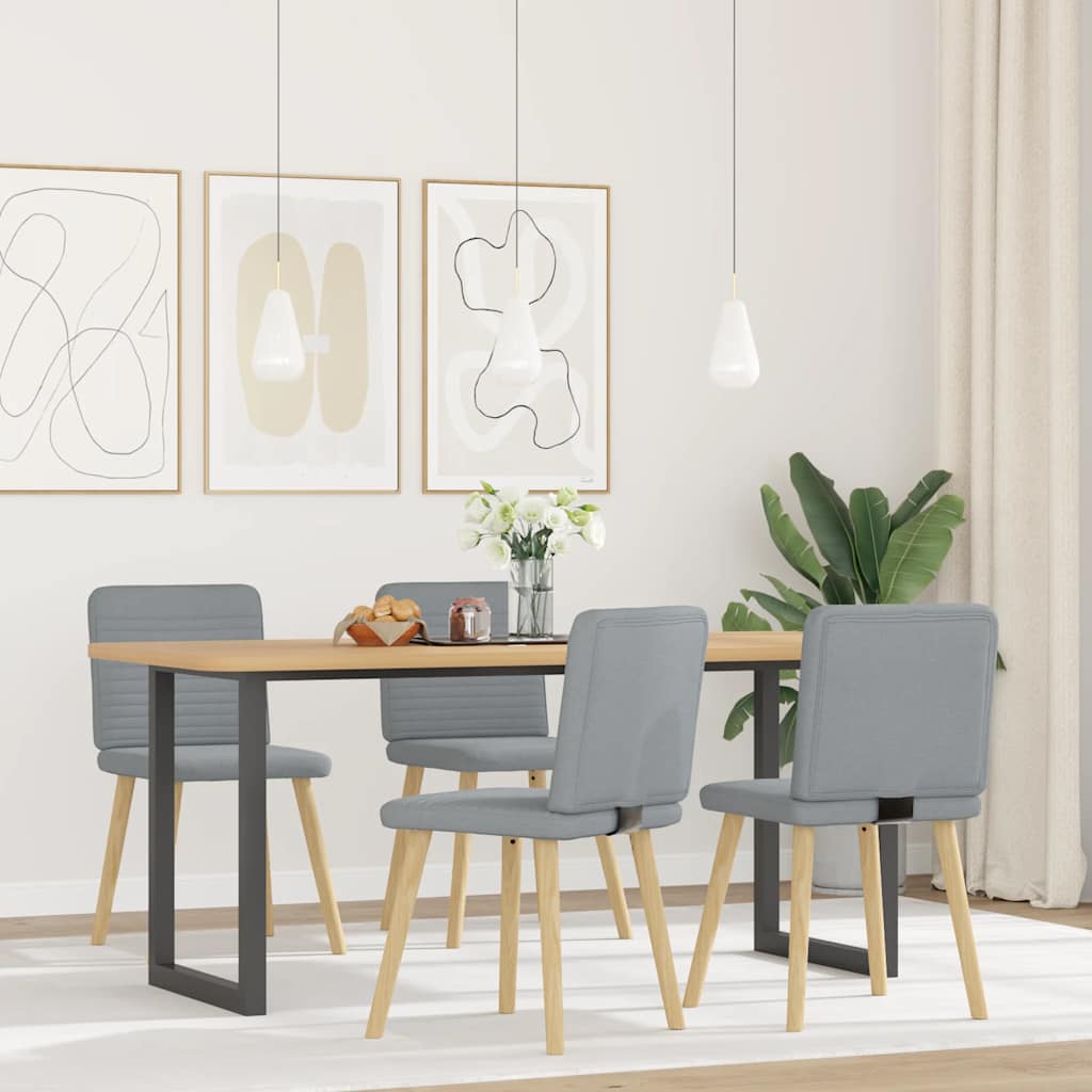 Chaises à manger lot de 4 gris clair tissu - XIOS