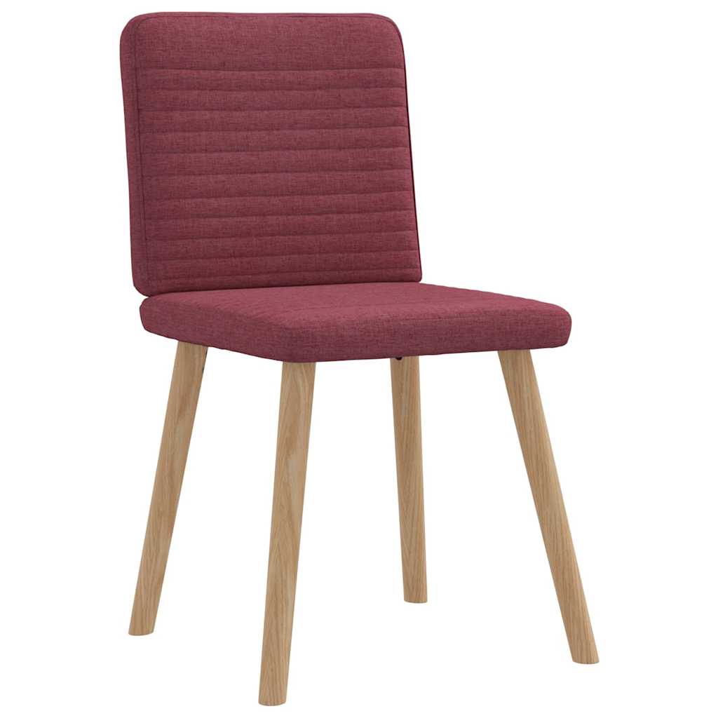 Chaises à manger lot de 4 rouge bordeaux tissu - XIOS