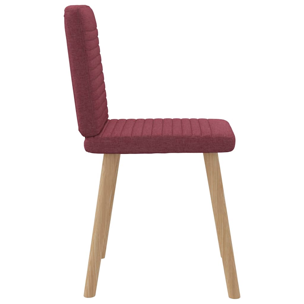 Chaises à manger lot de 4 rouge bordeaux tissu - XIOS