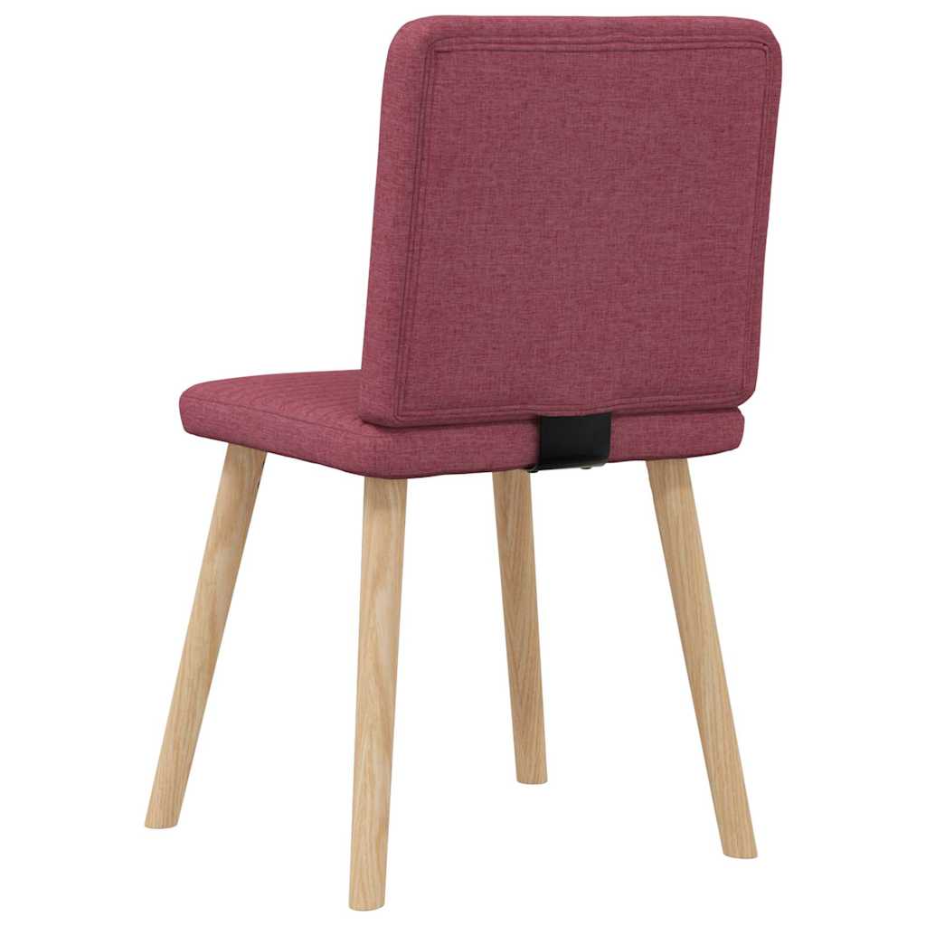 Chaises à manger lot de 4 rouge bordeaux tissu - XIOS