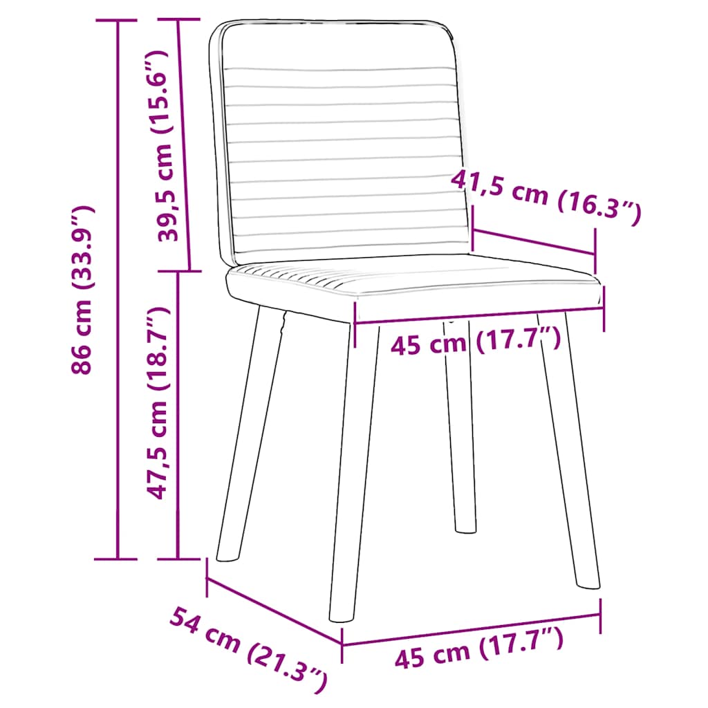Chaises à manger lot de 4 rouge bordeaux tissu - XIOS