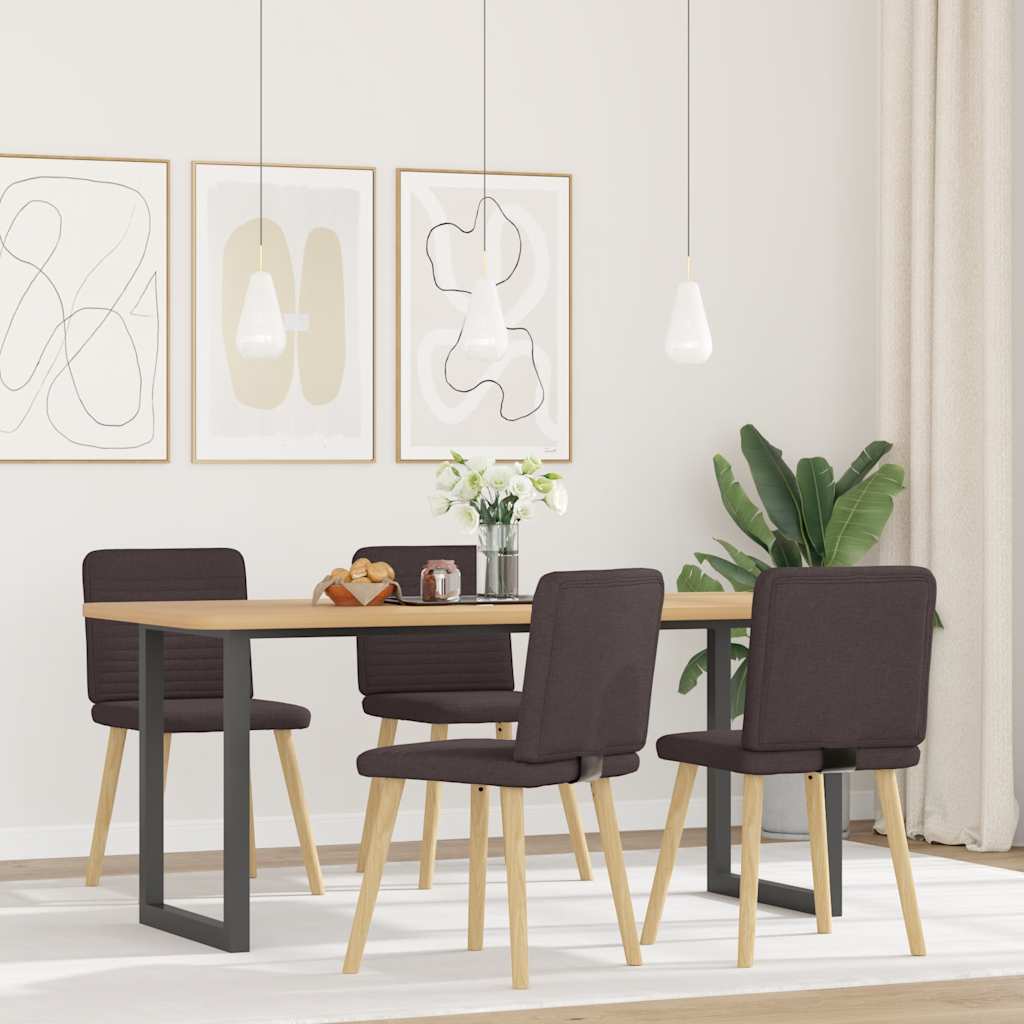 Chaises à manger lot de 4 marron foncé tissu - XIOS