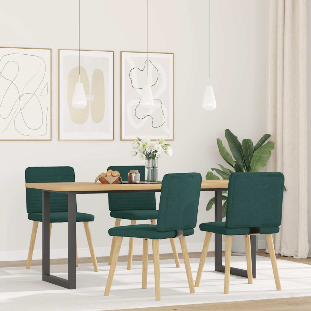 Chaises à manger lot de 4 vert foncé tissu - XIOS