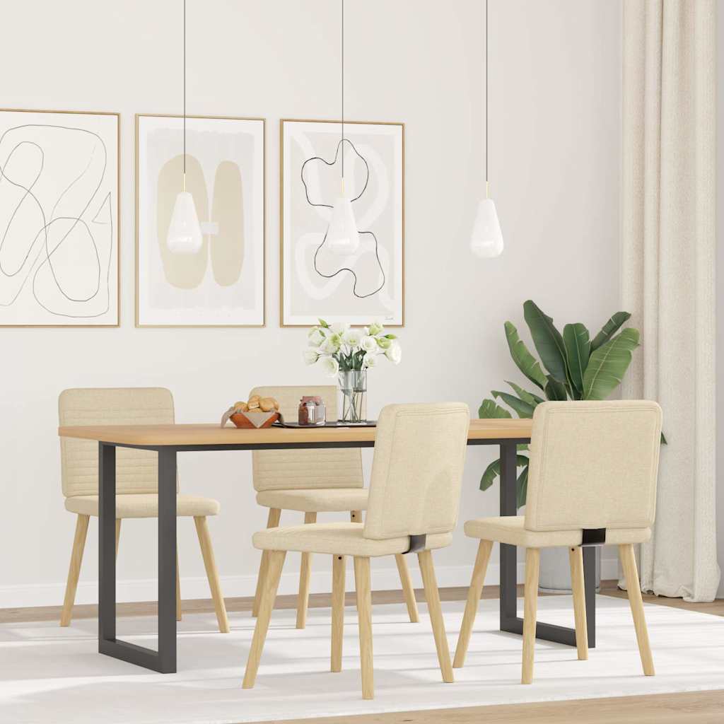 Chaises à manger lot de 4 crème tissu - XIOS