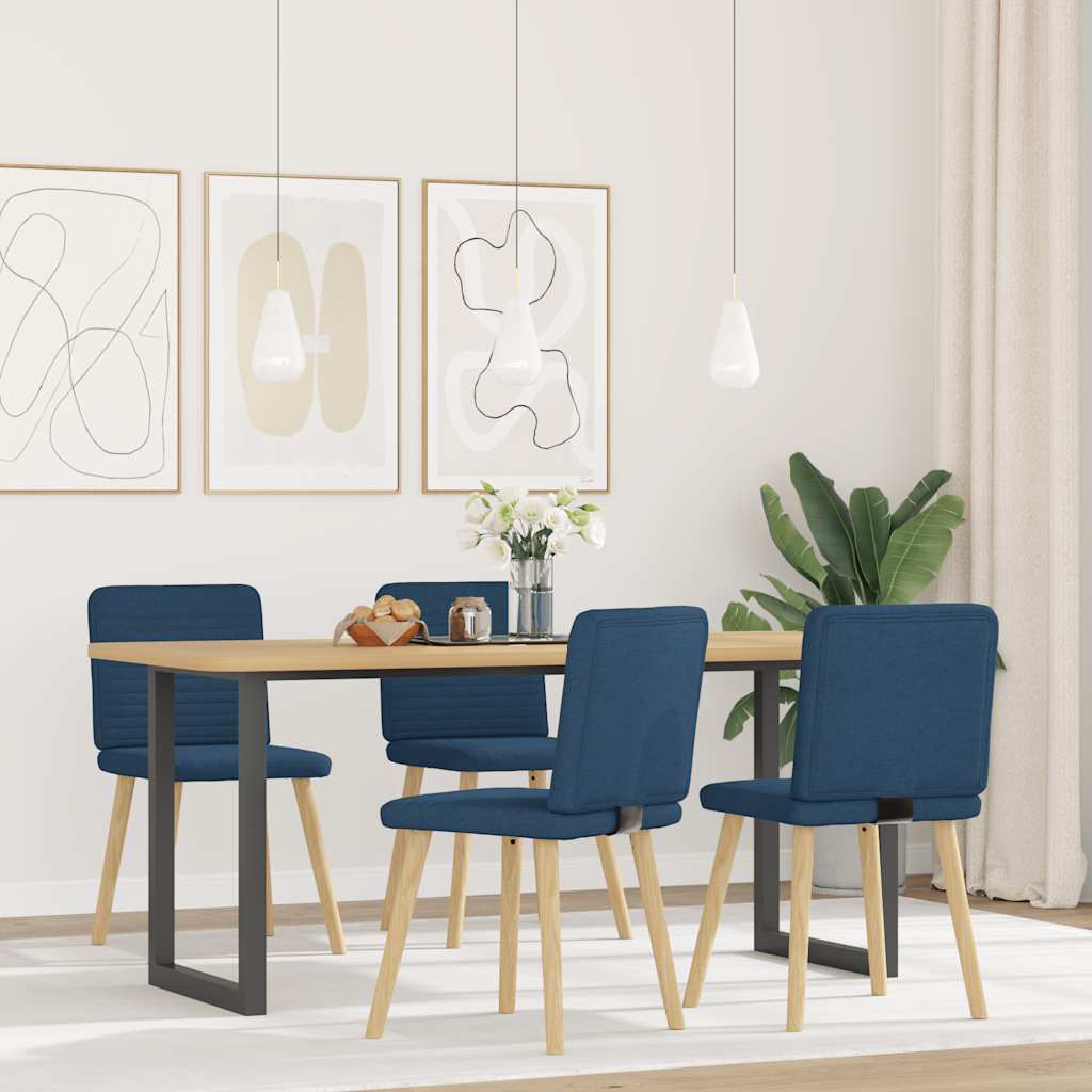 Chaises à manger lot de 4 bleu tissu - XIOS