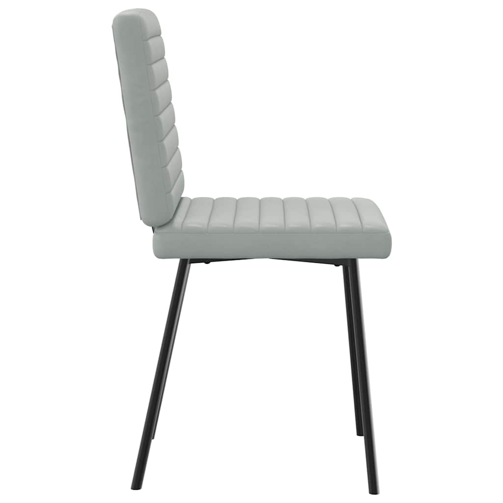 Chaises à manger lot de 4 Gris clair Velours - XIOS