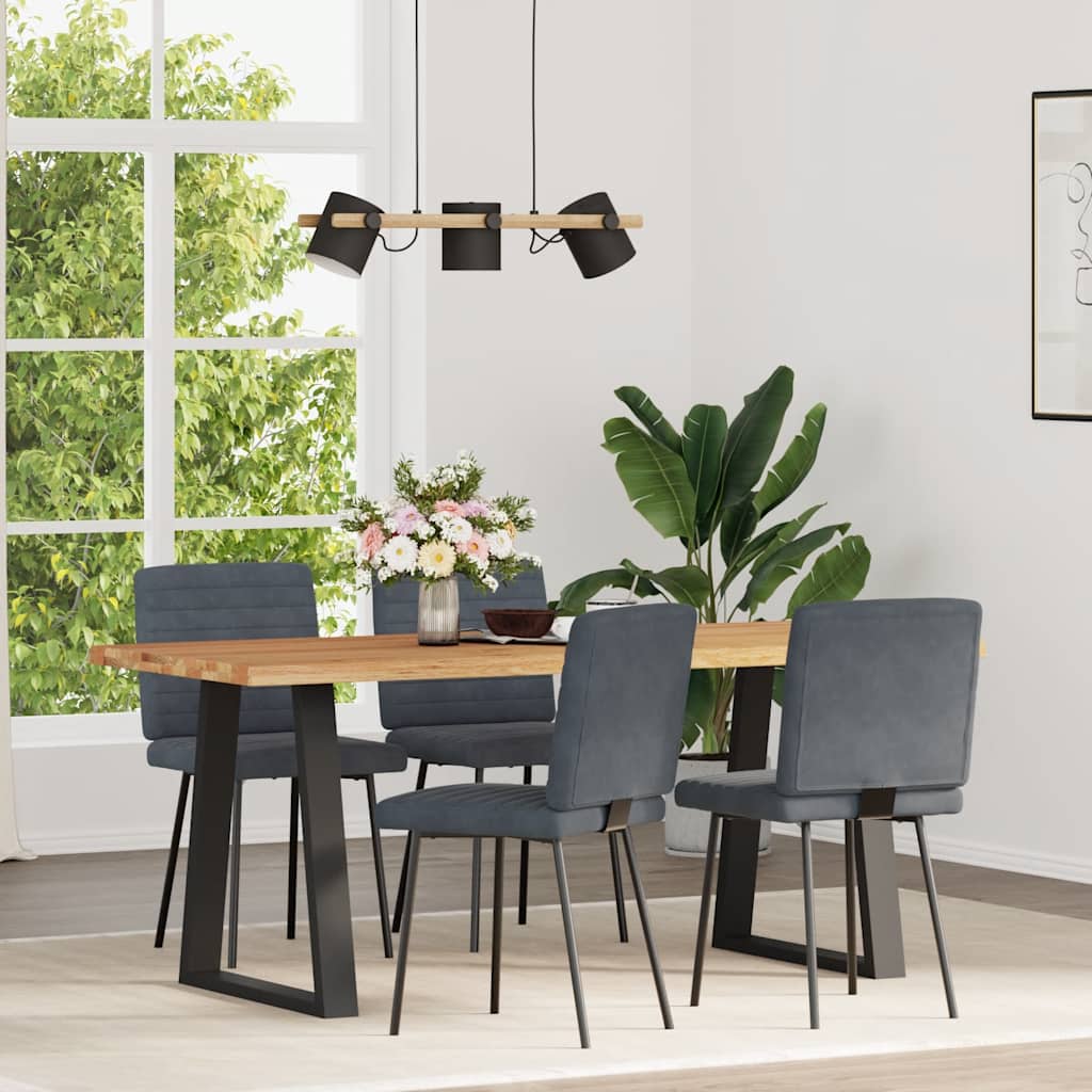 Chaises à manger lot de 4 Gris foncé Velours - XIOS