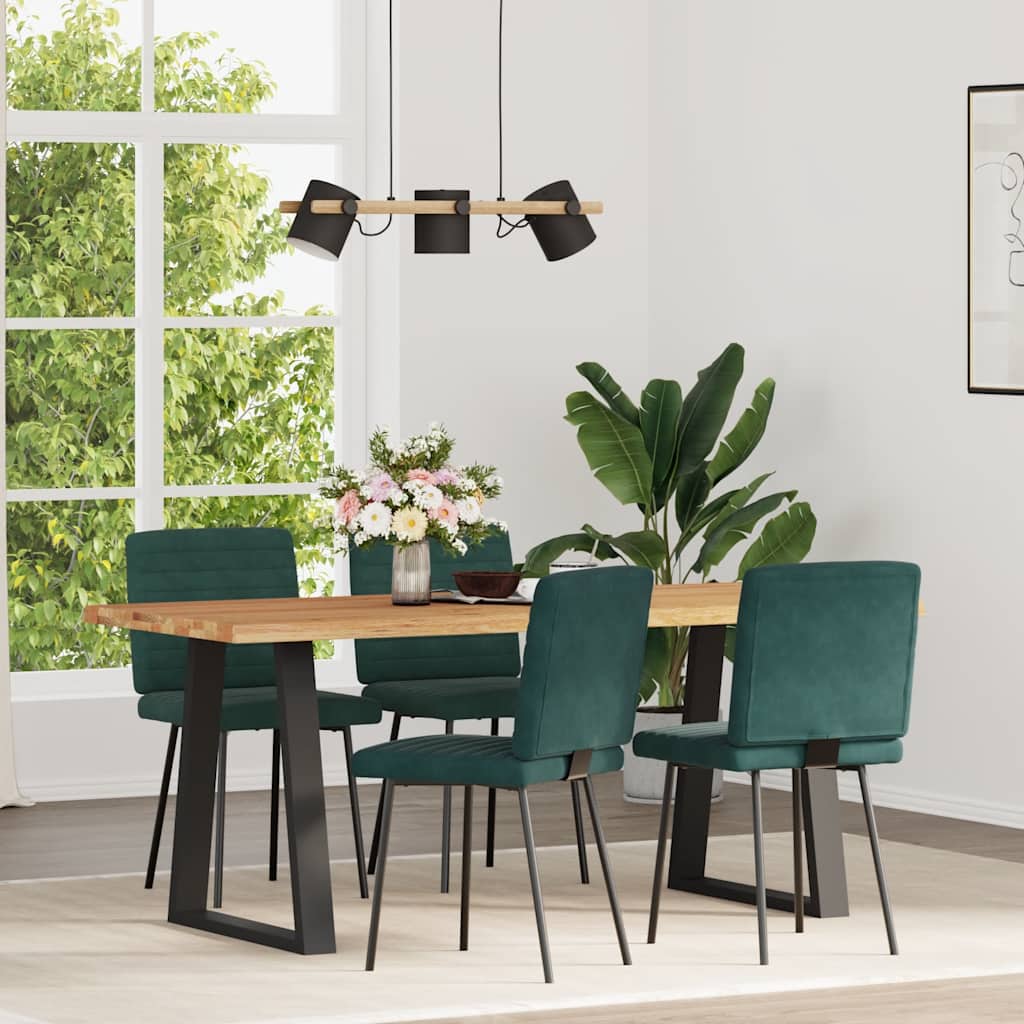 Chaises à manger lot de 4 Vert foncé Velours - XIOS