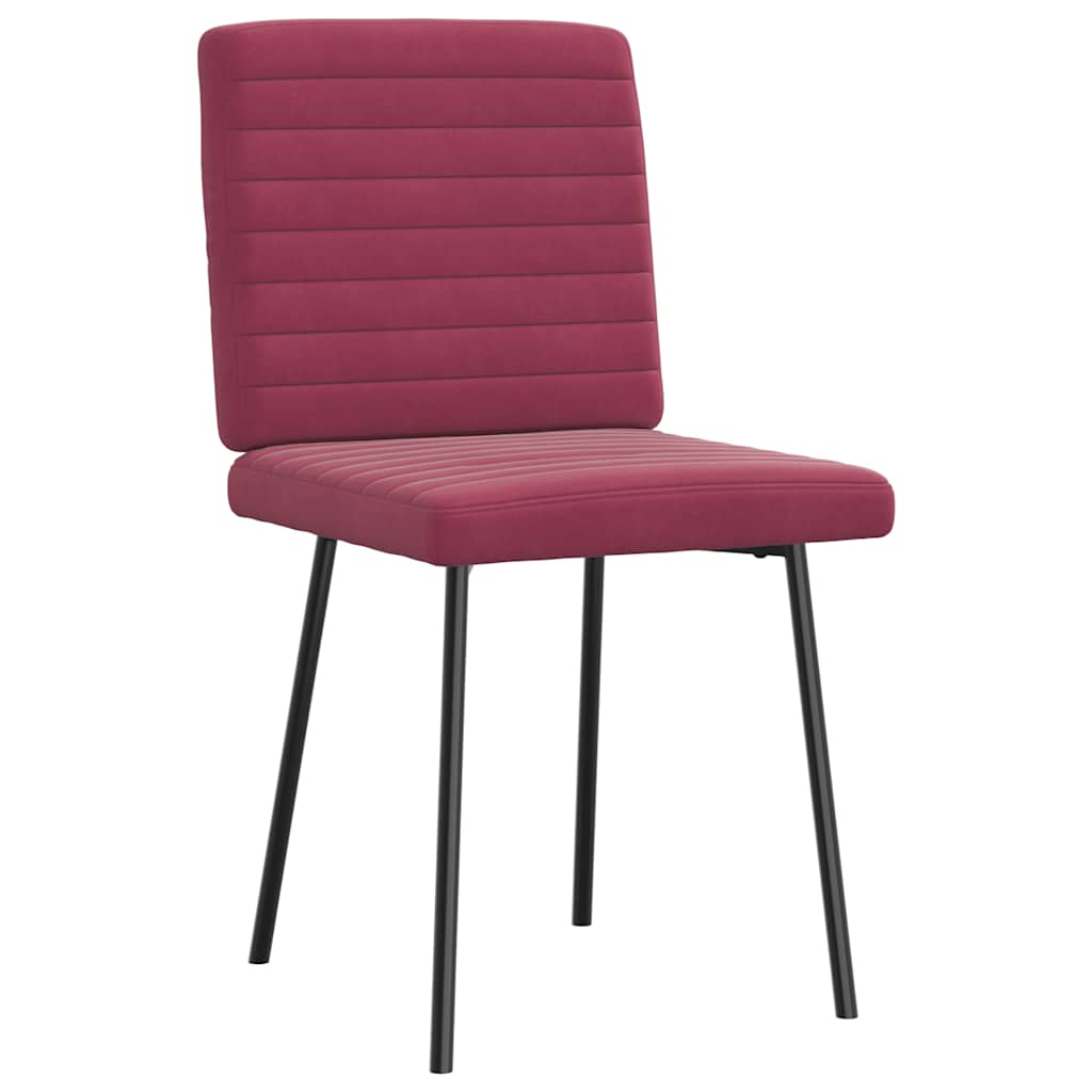 Chaises à manger lot de 4 Rouge bordeaux Velours - XIOS