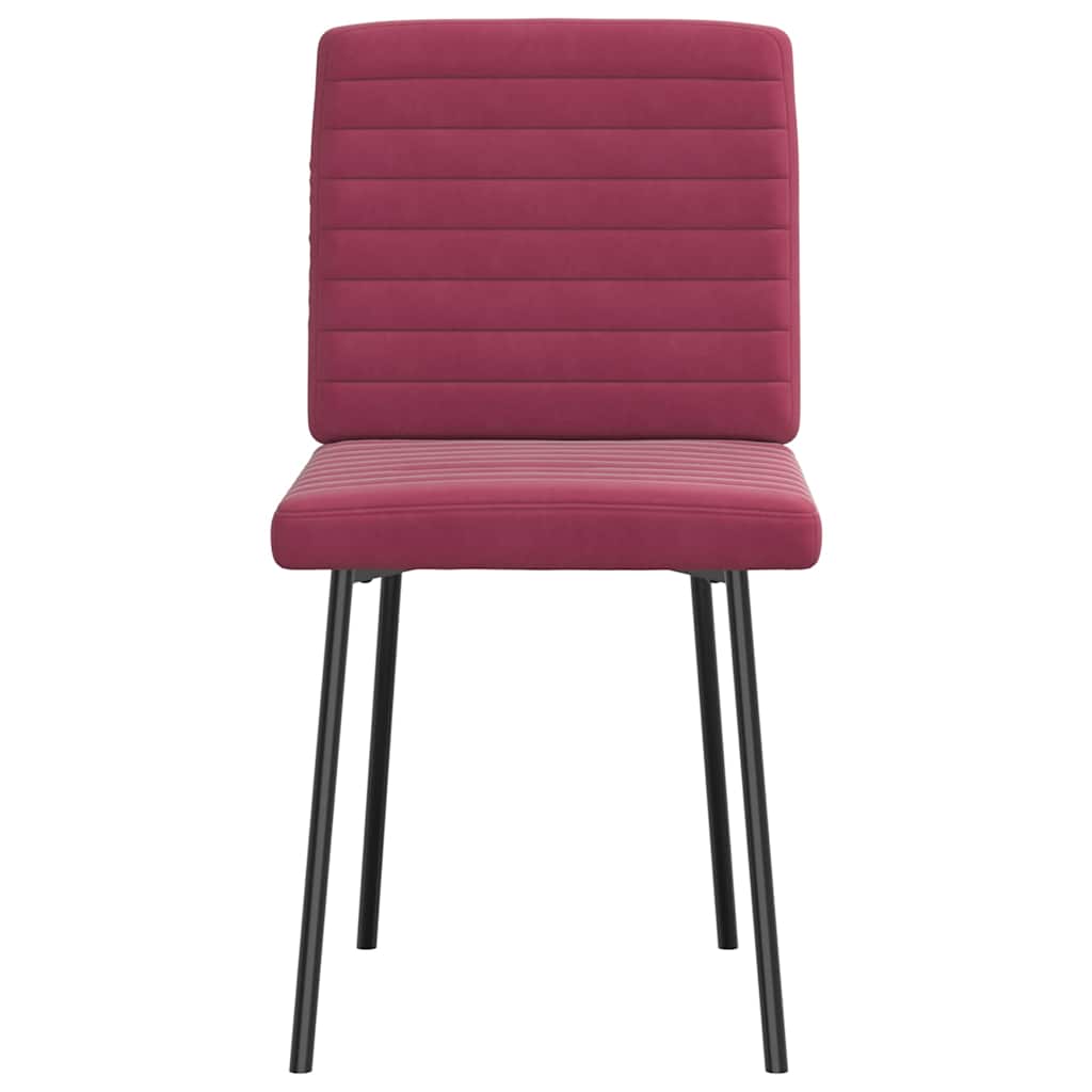 Chaises à manger lot de 4 Rouge bordeaux Velours - XIOS