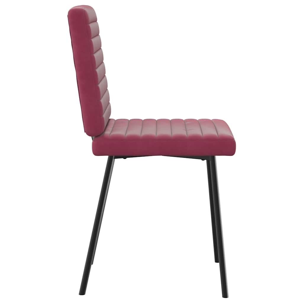 Chaises à manger lot de 4 Rouge bordeaux Velours - XIOS