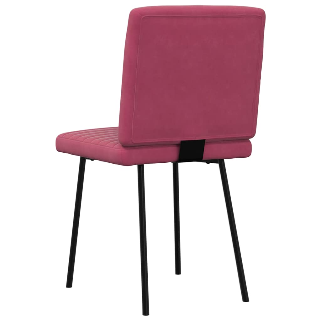 Chaises à manger lot de 4 Rouge bordeaux Velours - XIOS