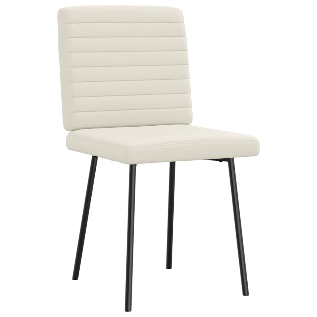 Chaises à manger lot de 4 Crème Velours - XIOS