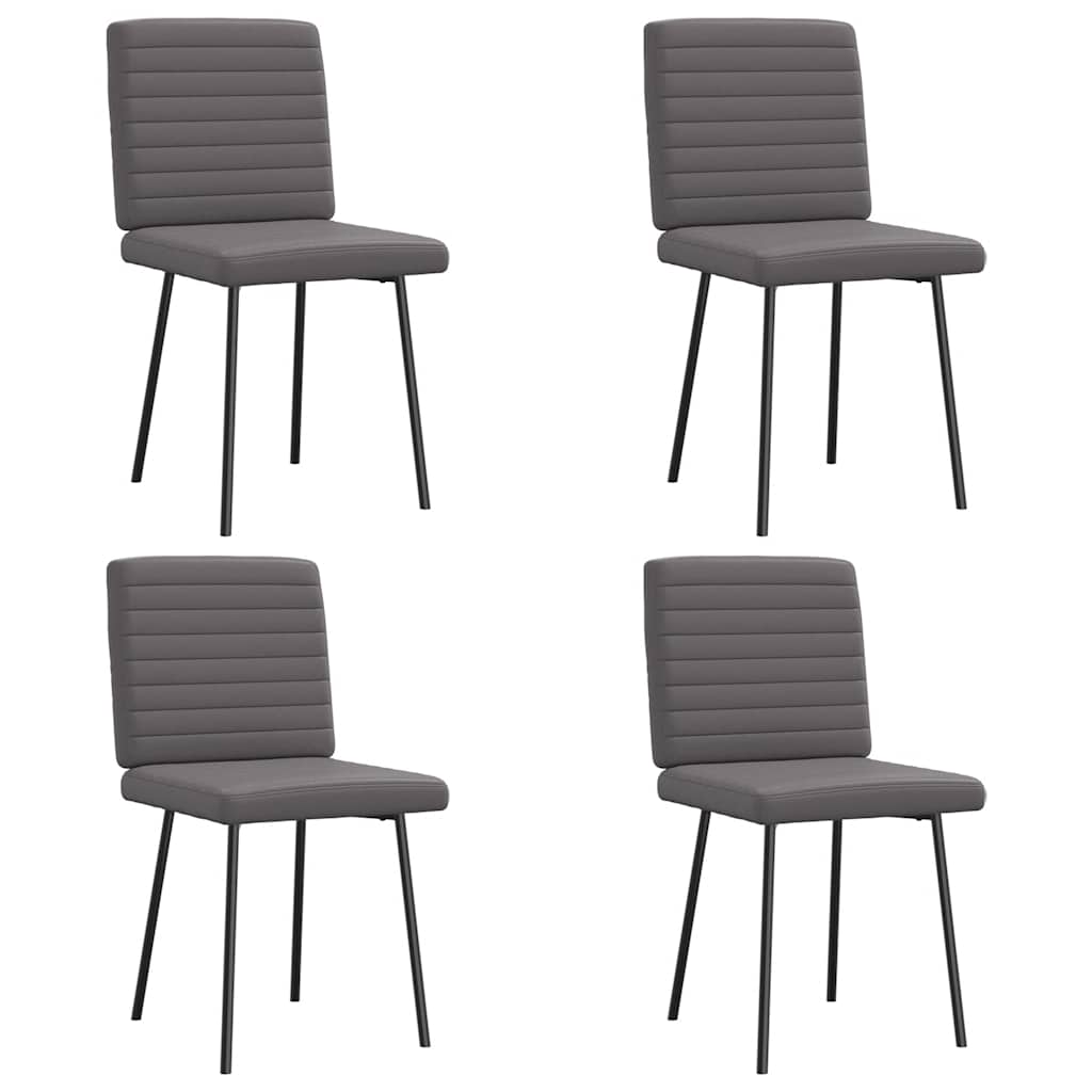 Chaises à manger lot de 4 gris similicuir - XIOS