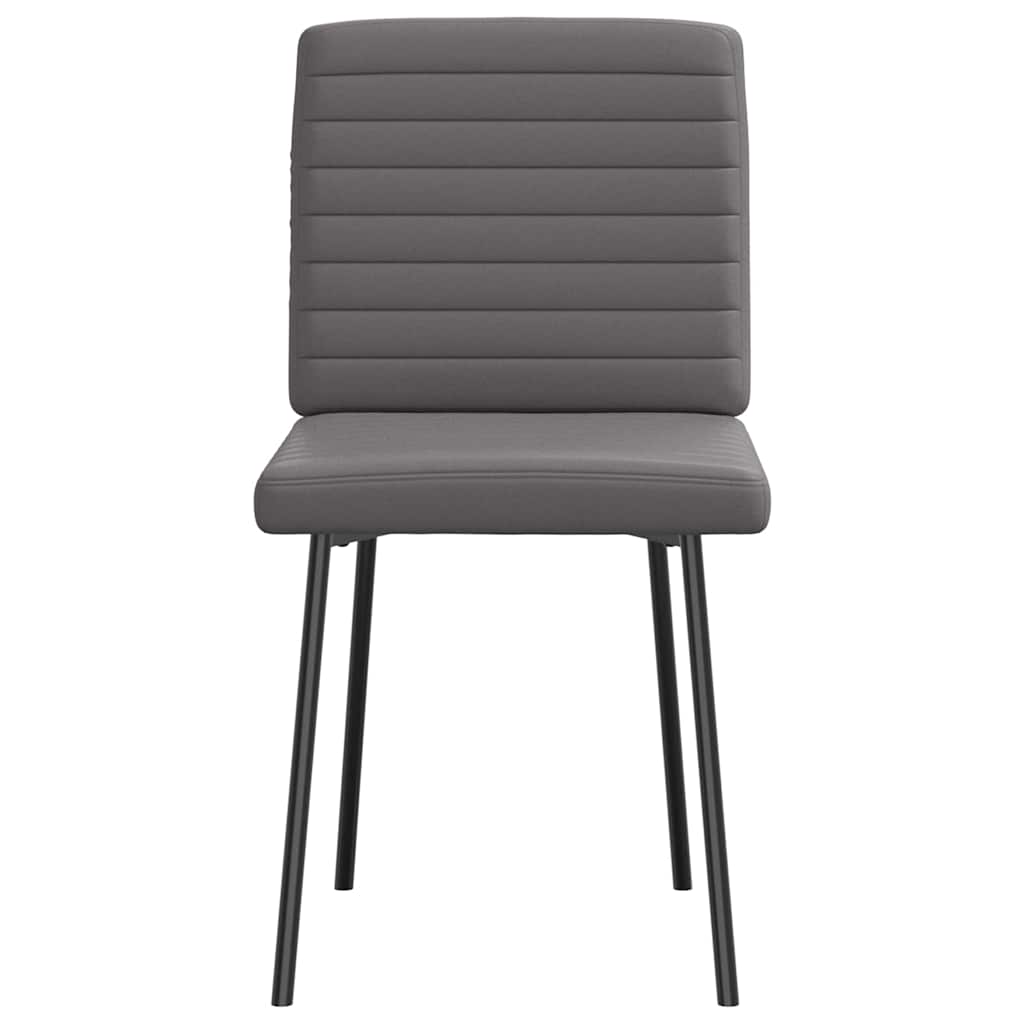 Chaises à manger lot de 4 gris similicuir - XIOS