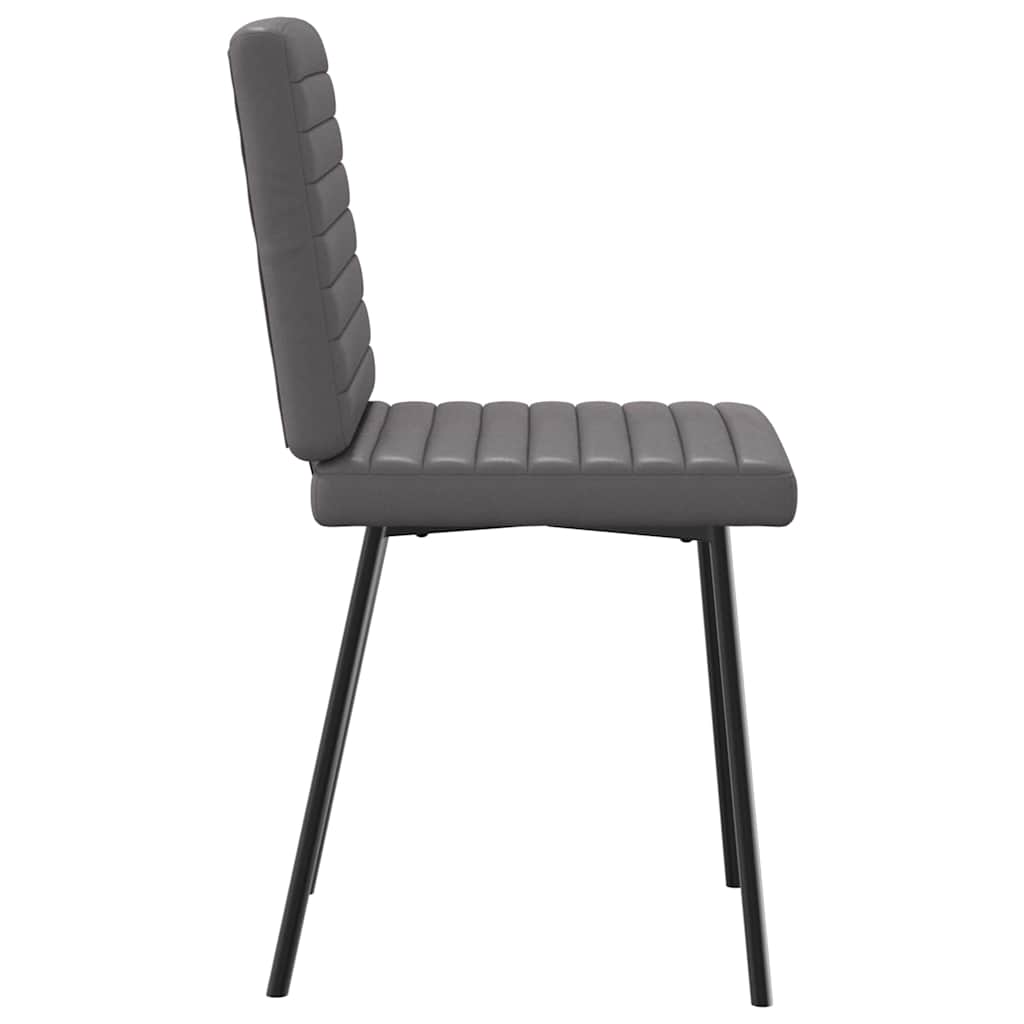 Chaises à manger lot de 4 gris similicuir - XIOS