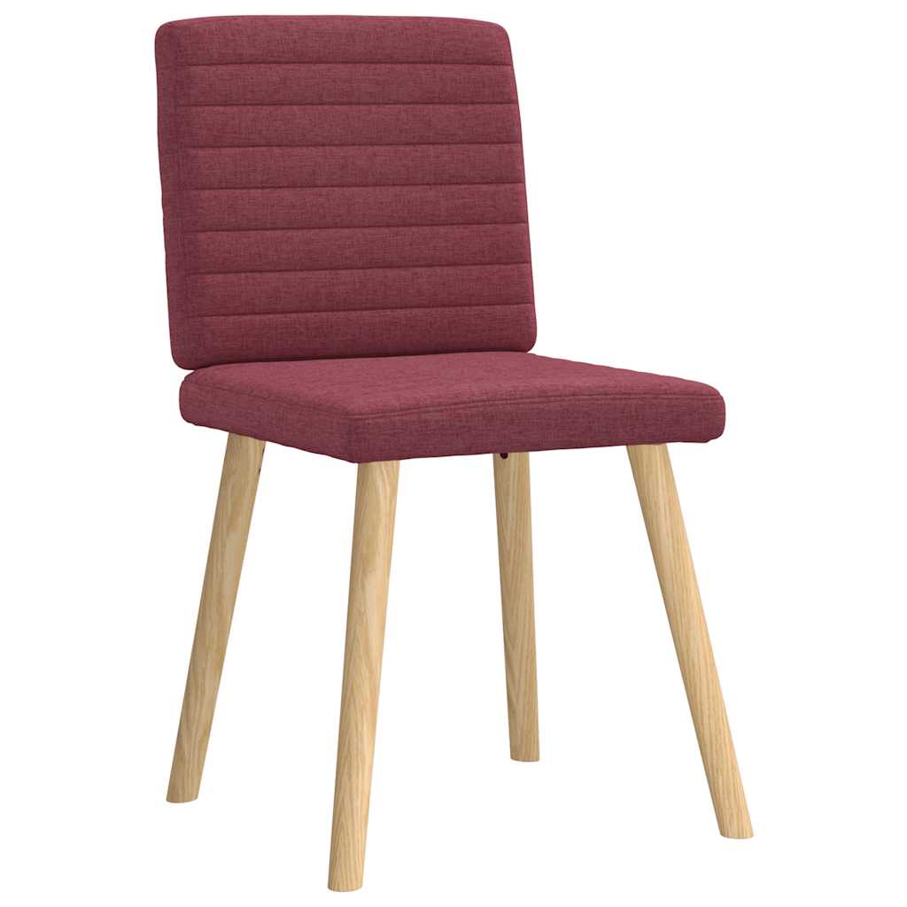 Chaises à manger lot de 4 rouge bordeaux tissu - XIOS