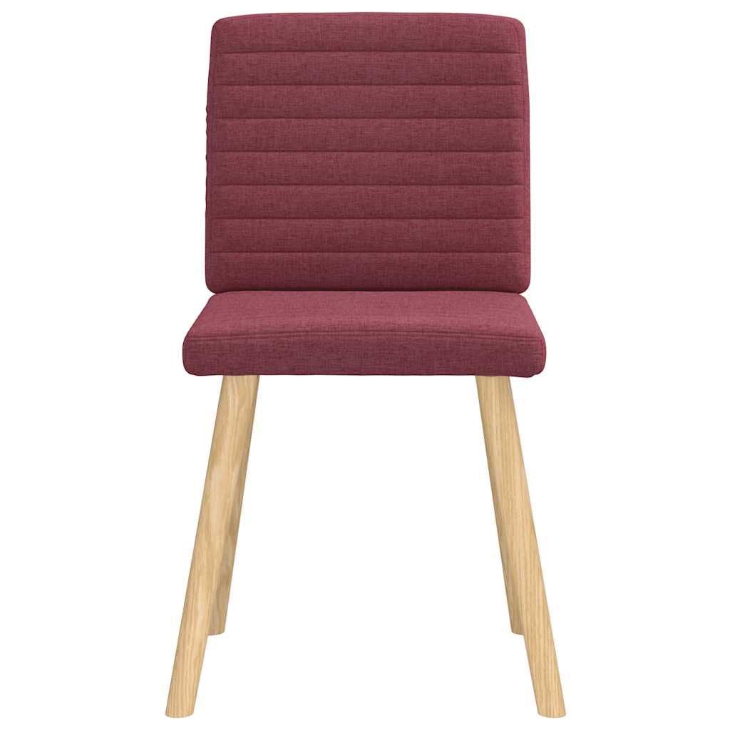 Chaises à manger lot de 4 rouge bordeaux tissu - XIOS