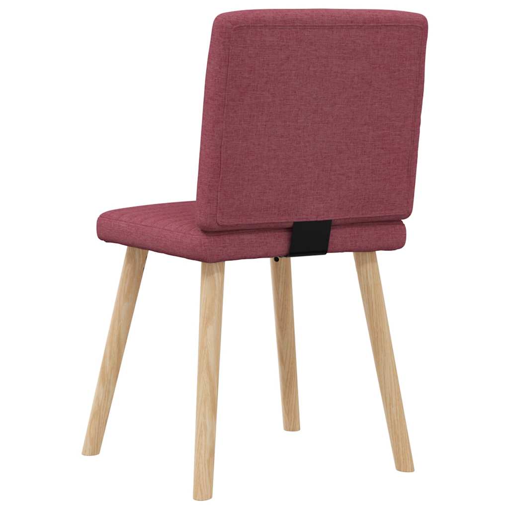 Chaises à manger lot de 4 rouge bordeaux tissu - XIOS