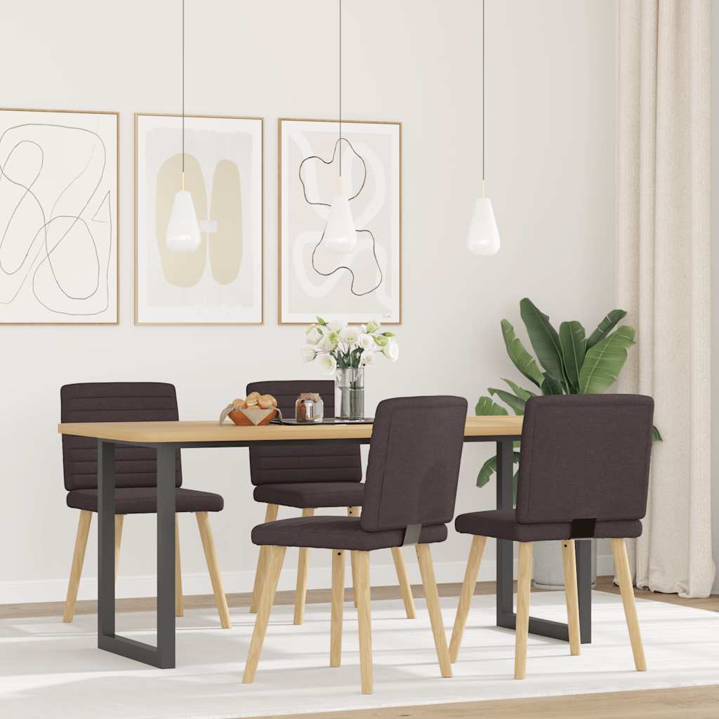 Chaises à manger lot de 4 marron foncé tissu - XIOS