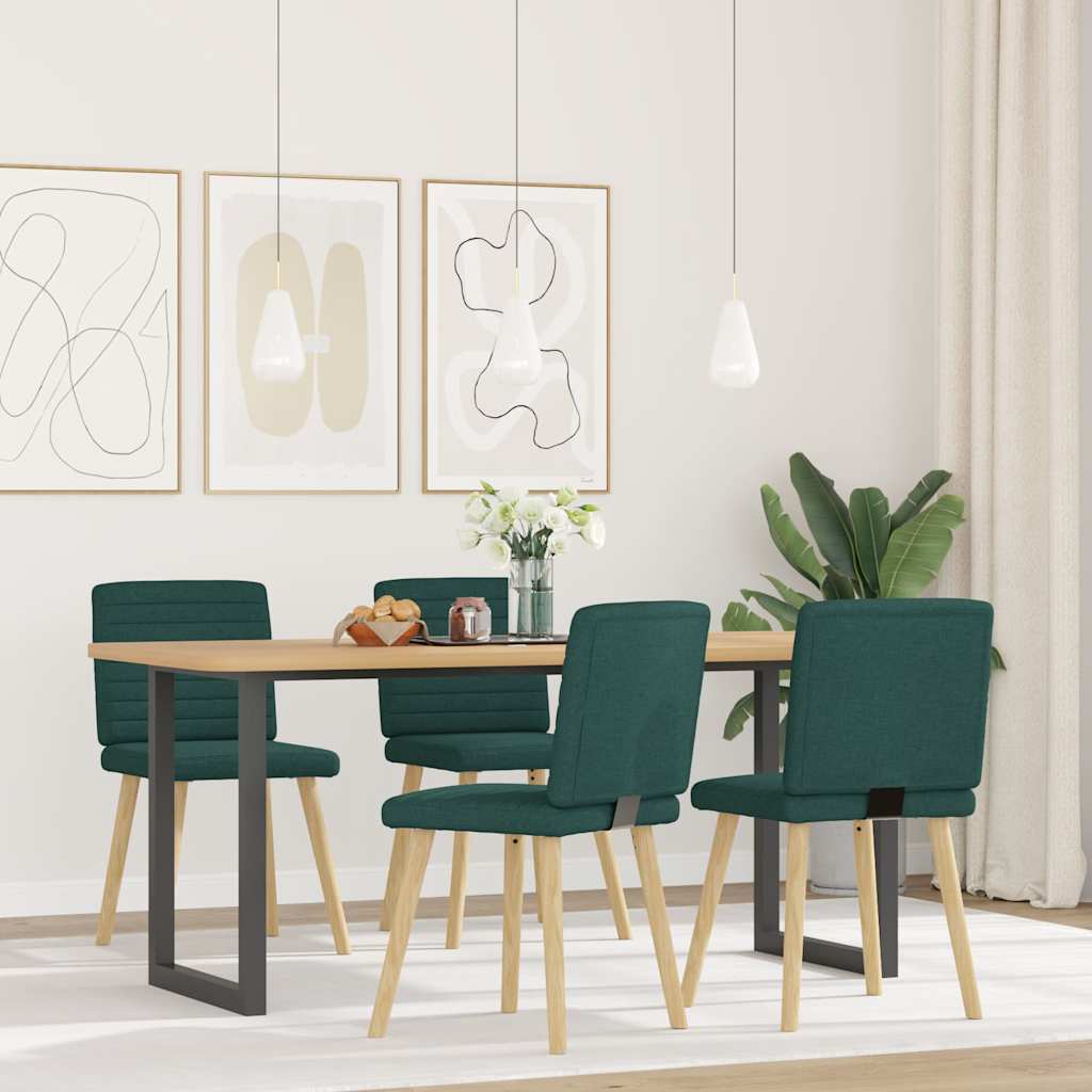 Chaises à manger lot de 4 vert foncé tissu - XIOS
