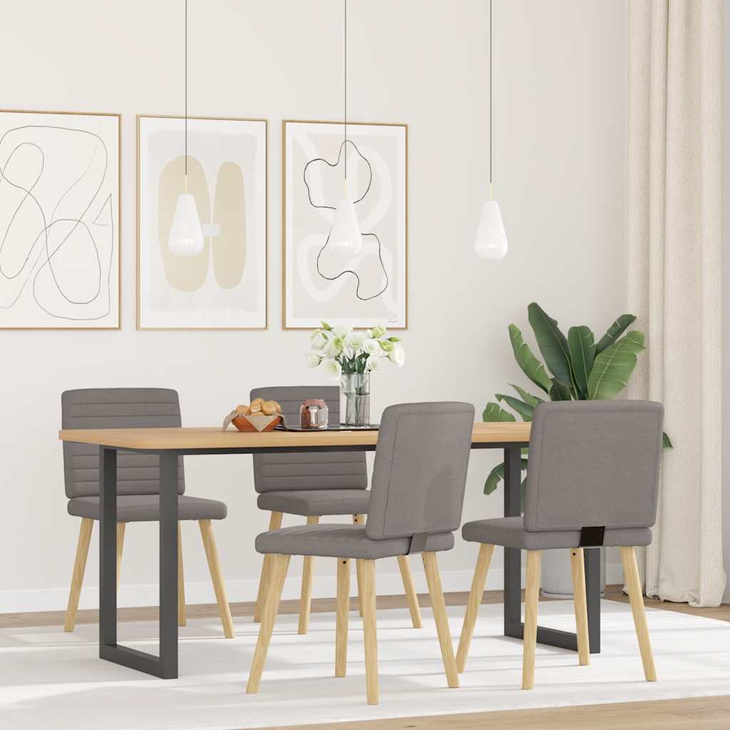 Chaises à manger lot de 4 taupe tissu - XIOS