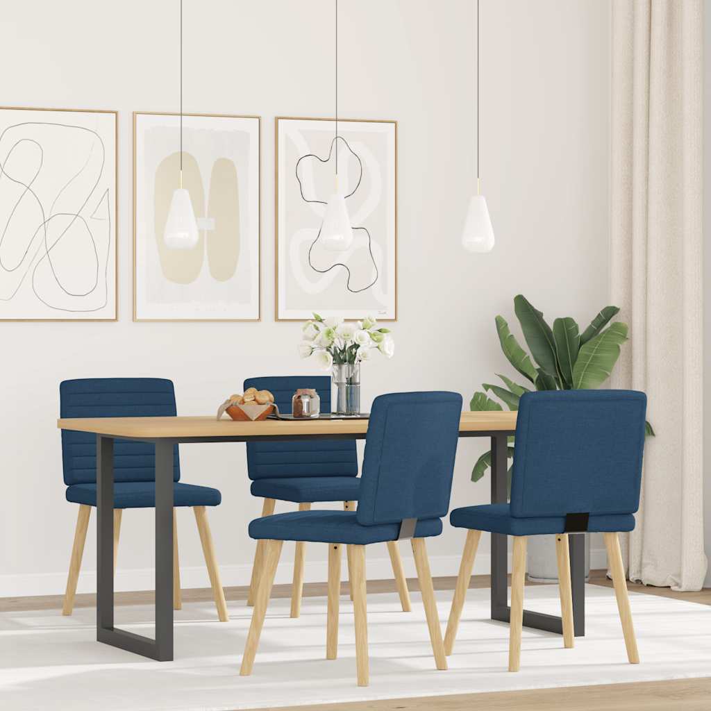Chaises à manger lot de 4 bleu tissu - XIOS