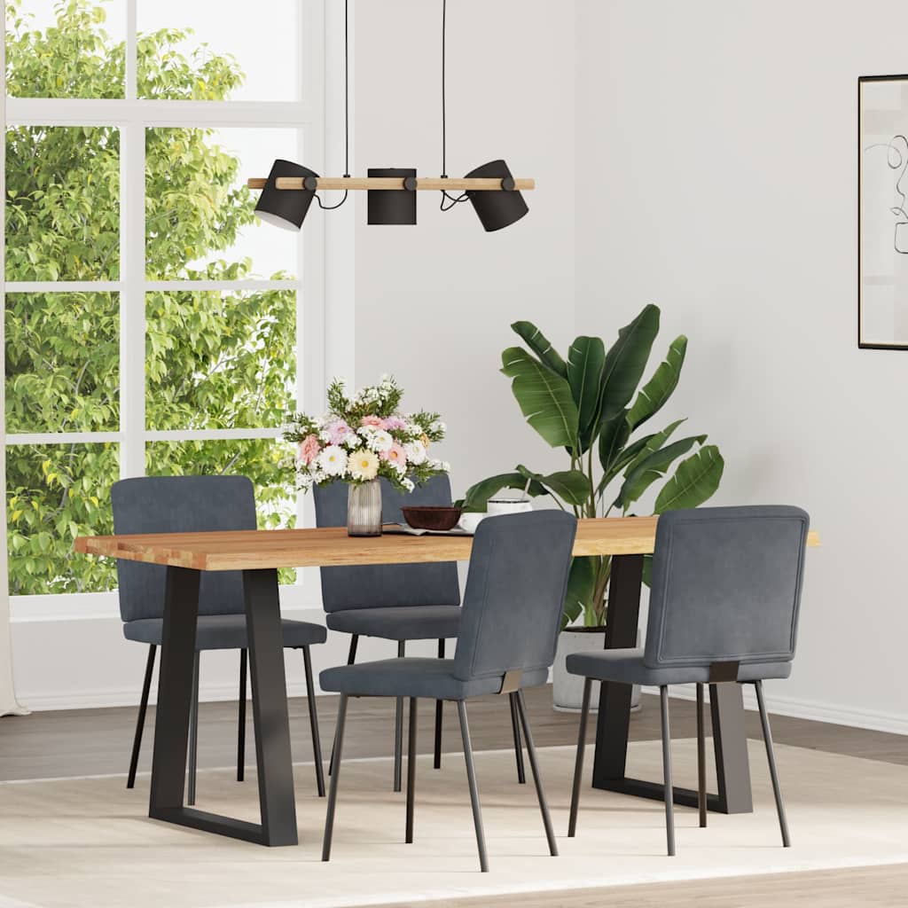 Chaises à manger lot de 4 Gris foncé Velours - XIOS