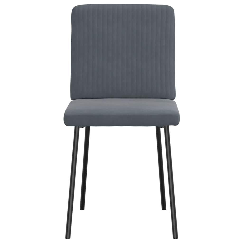 Chaises à manger lot de 4 Gris foncé Velours - XIOS