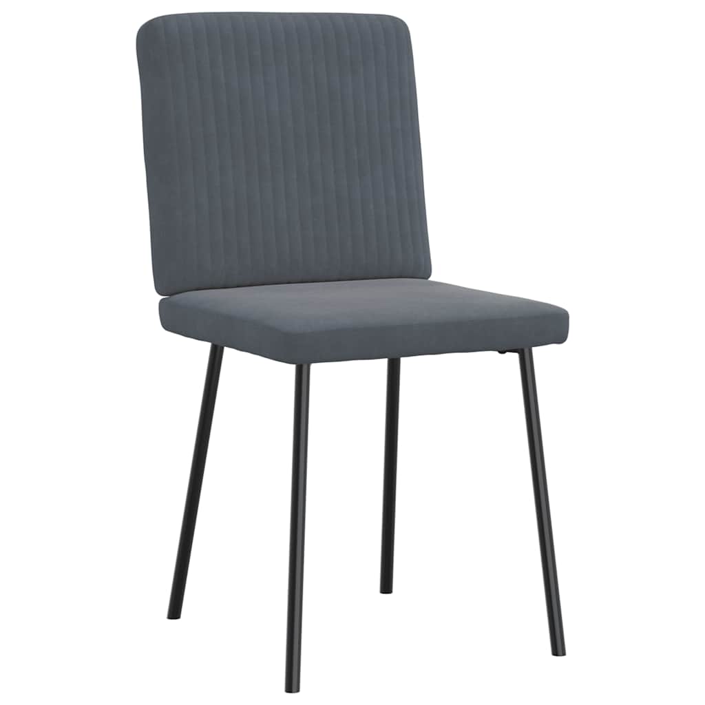 Chaises à manger lot de 4 Gris foncé Velours - XIOS