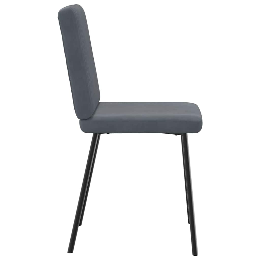 Chaises à manger lot de 4 Gris foncé Velours - XIOS