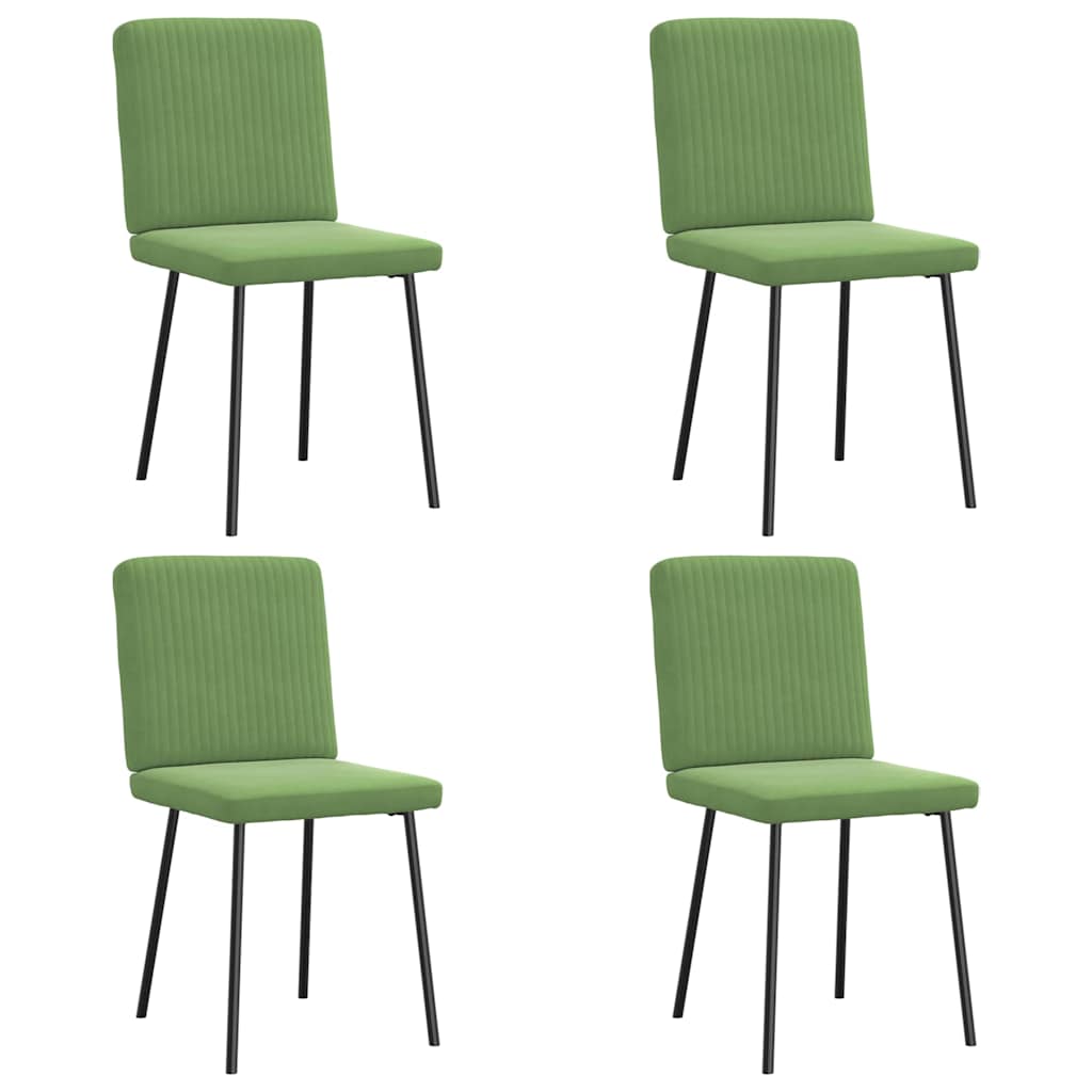 Chaises à manger lot de 4 vert clair velours - XIOS