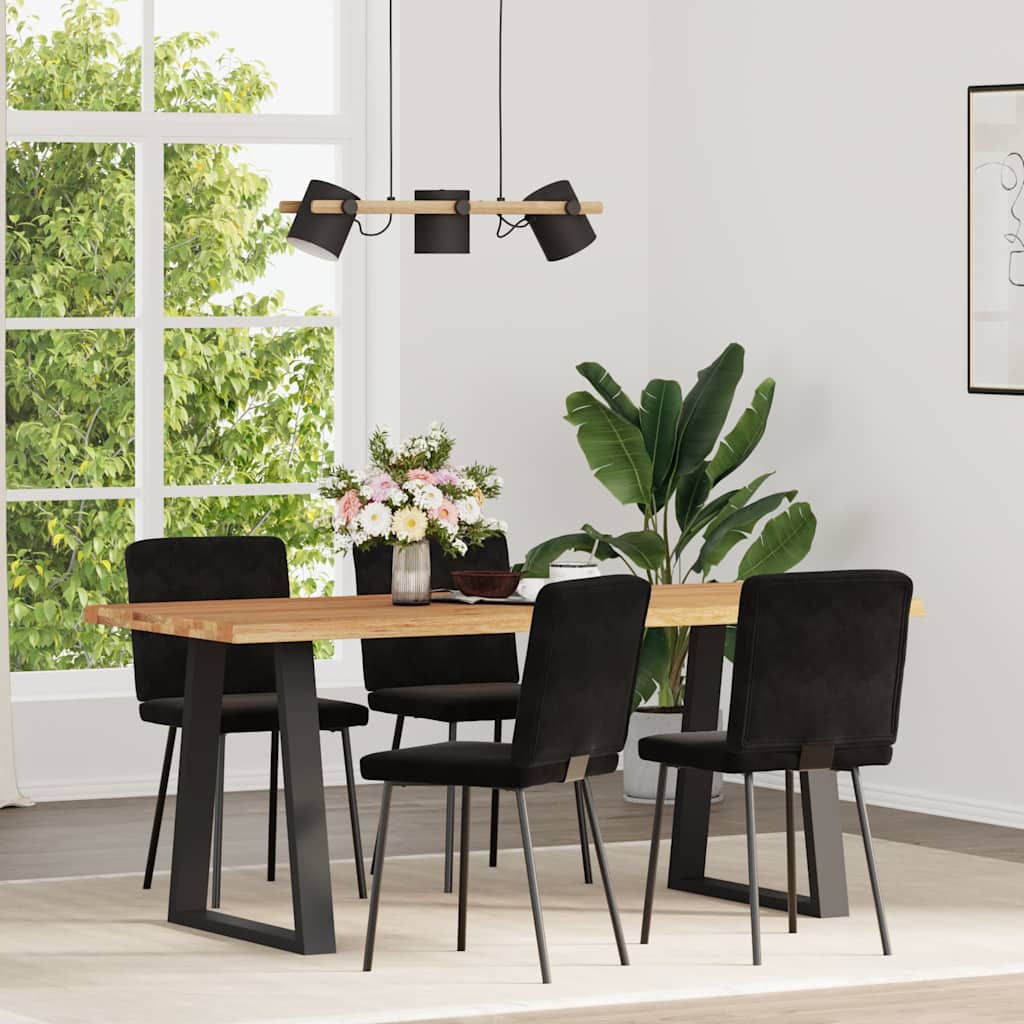 Chaises à manger lot de 4 Noir Velours - XIOS