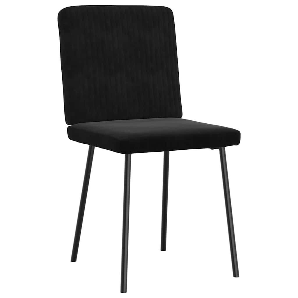 Chaises à manger lot de 4 Noir Velours - XIOS