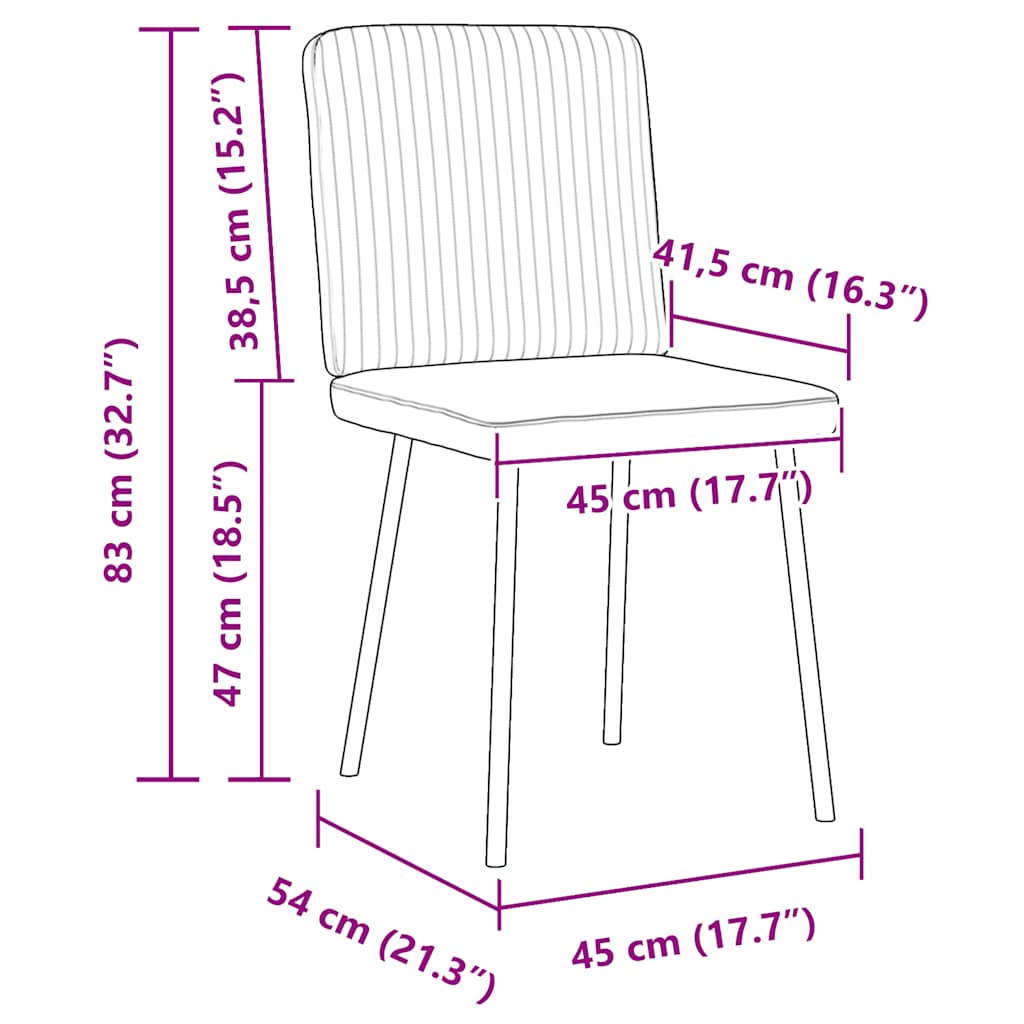Chaises à manger lot de 4 Noir Velours - XIOS