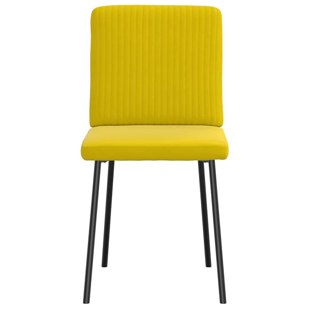 Chaises à manger lot de 4 jaune velours - XIOS
