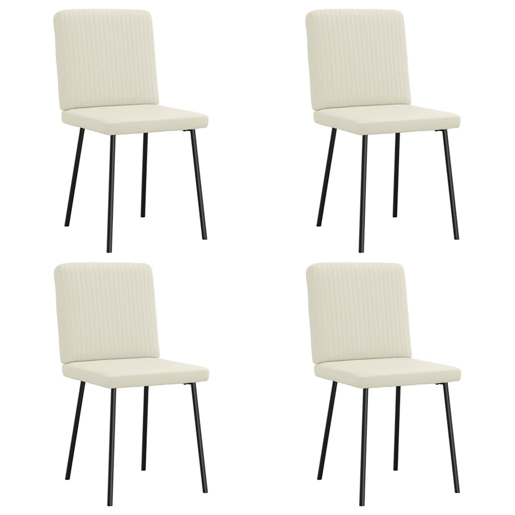 Chaises à manger lot de 4 Crème Velours - XIOS