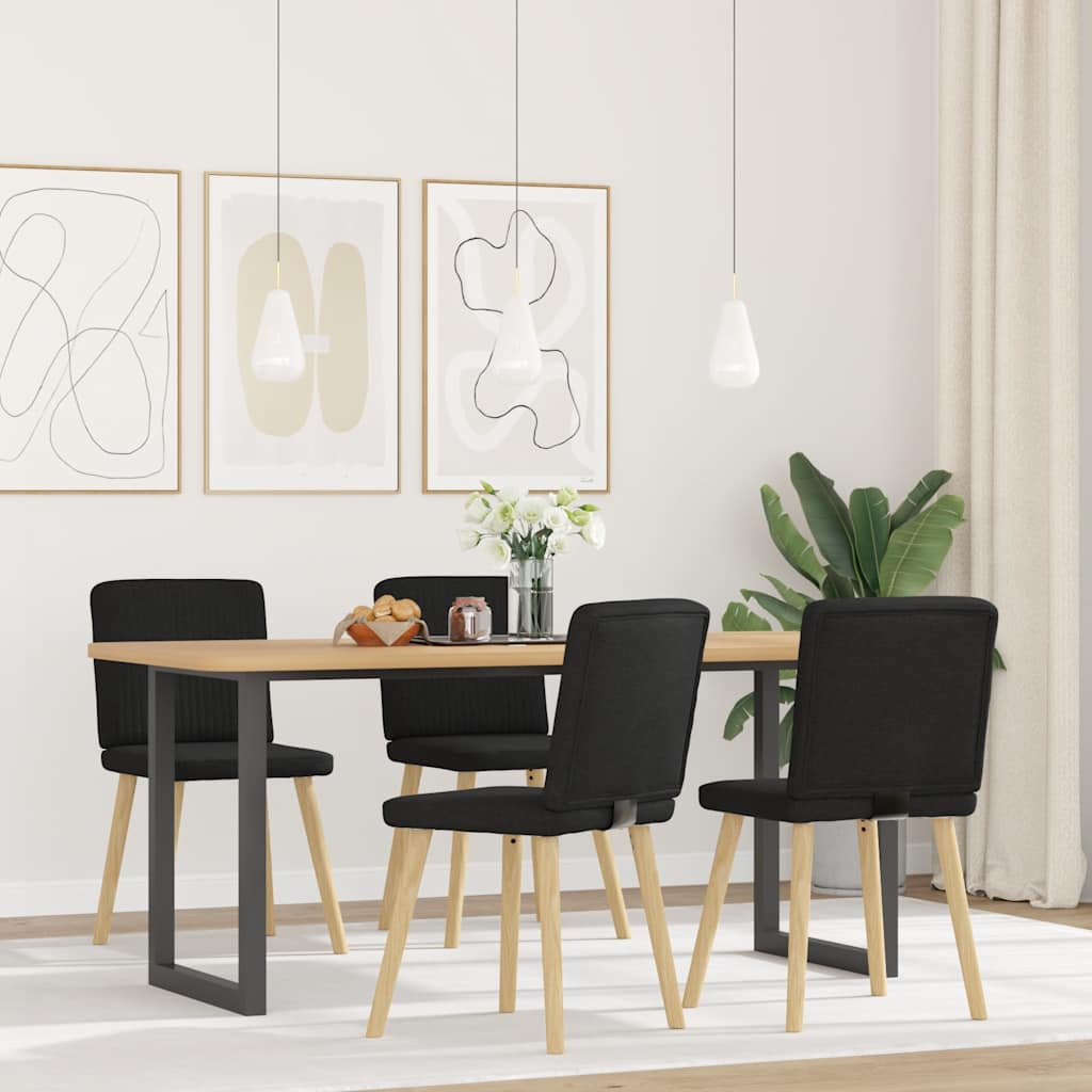 Chaises à manger lot de 4 noir tissu - XIOS