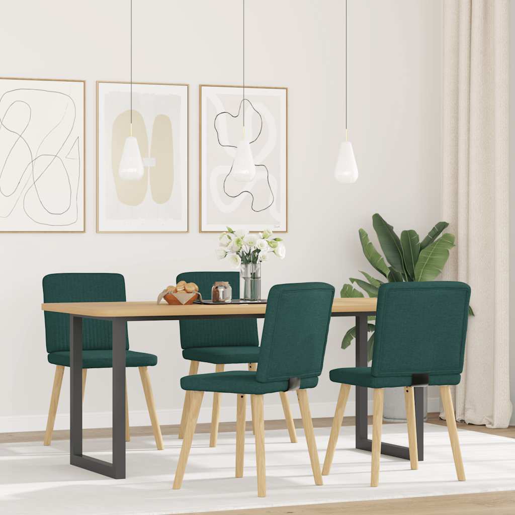 Chaises à manger lot de 4 vert foncé tissu - XIOS