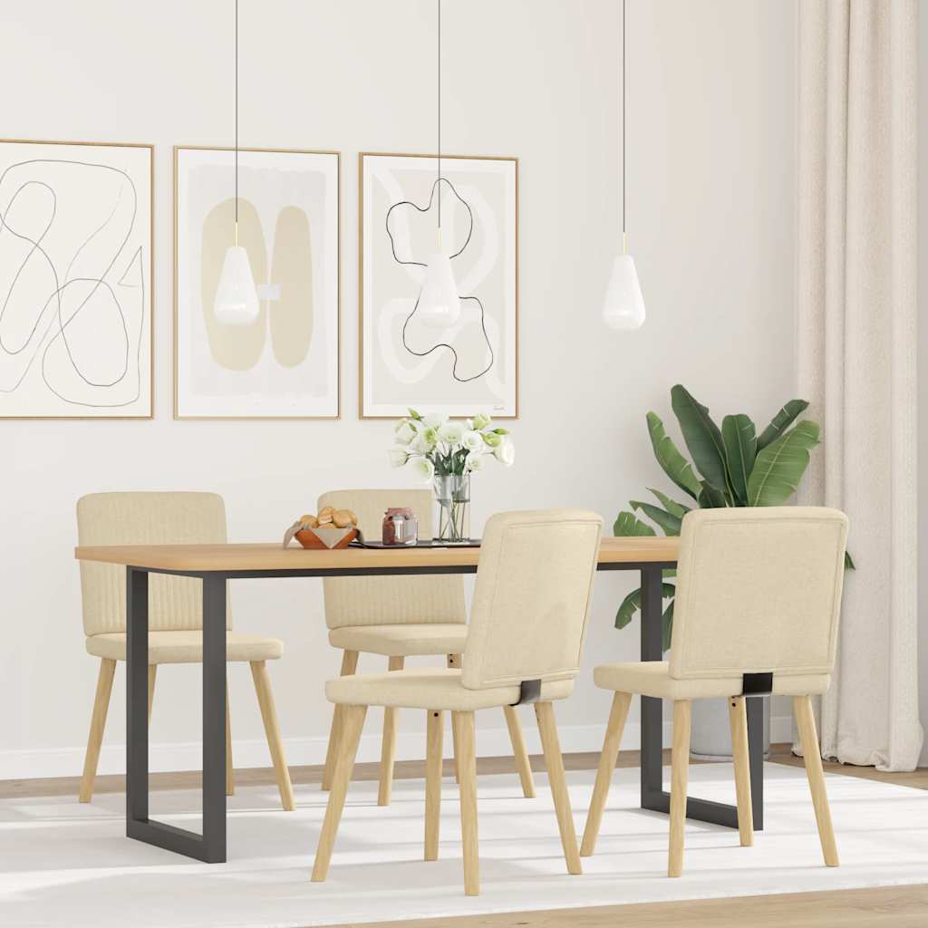 Chaises à manger lot de 4 crème tissu - XIOS