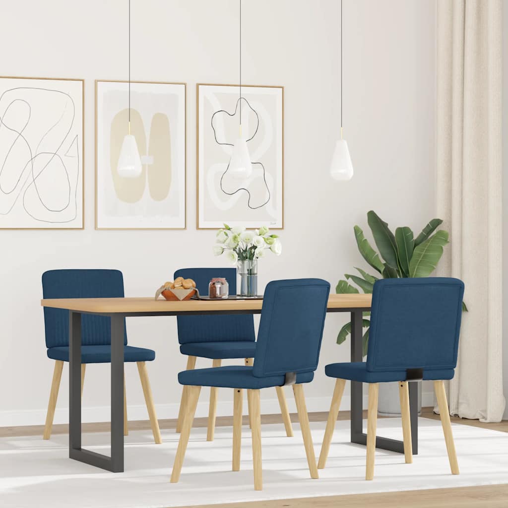Chaises à manger lot de 4 bleu tissu - XIOS