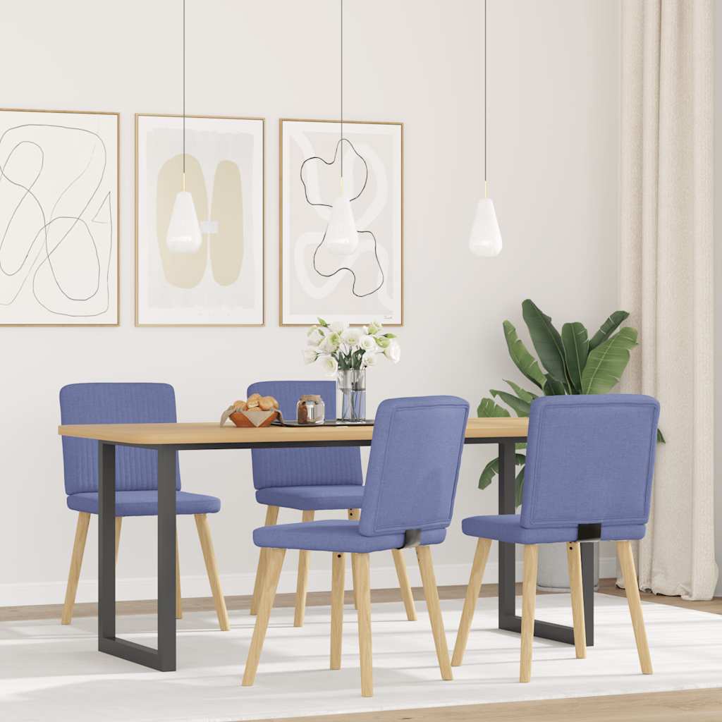 Chaises à manger lot de 4 bleu jean tissu - XIOS