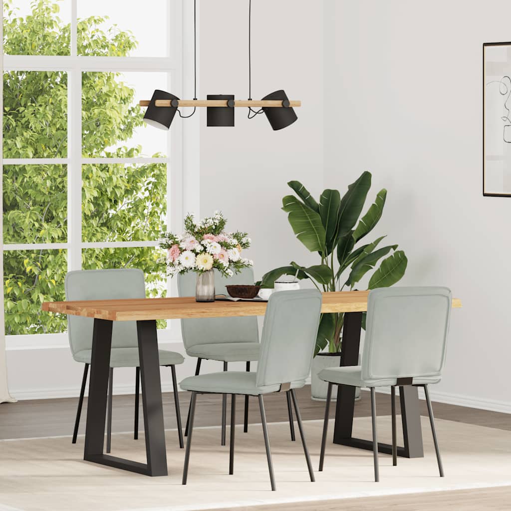 Chaises à manger lot de 4 Gris clair Velours - XIOS