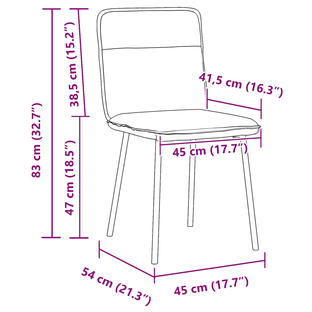 Chaises à manger lot de 4 Gris foncé Velours - XIOS
