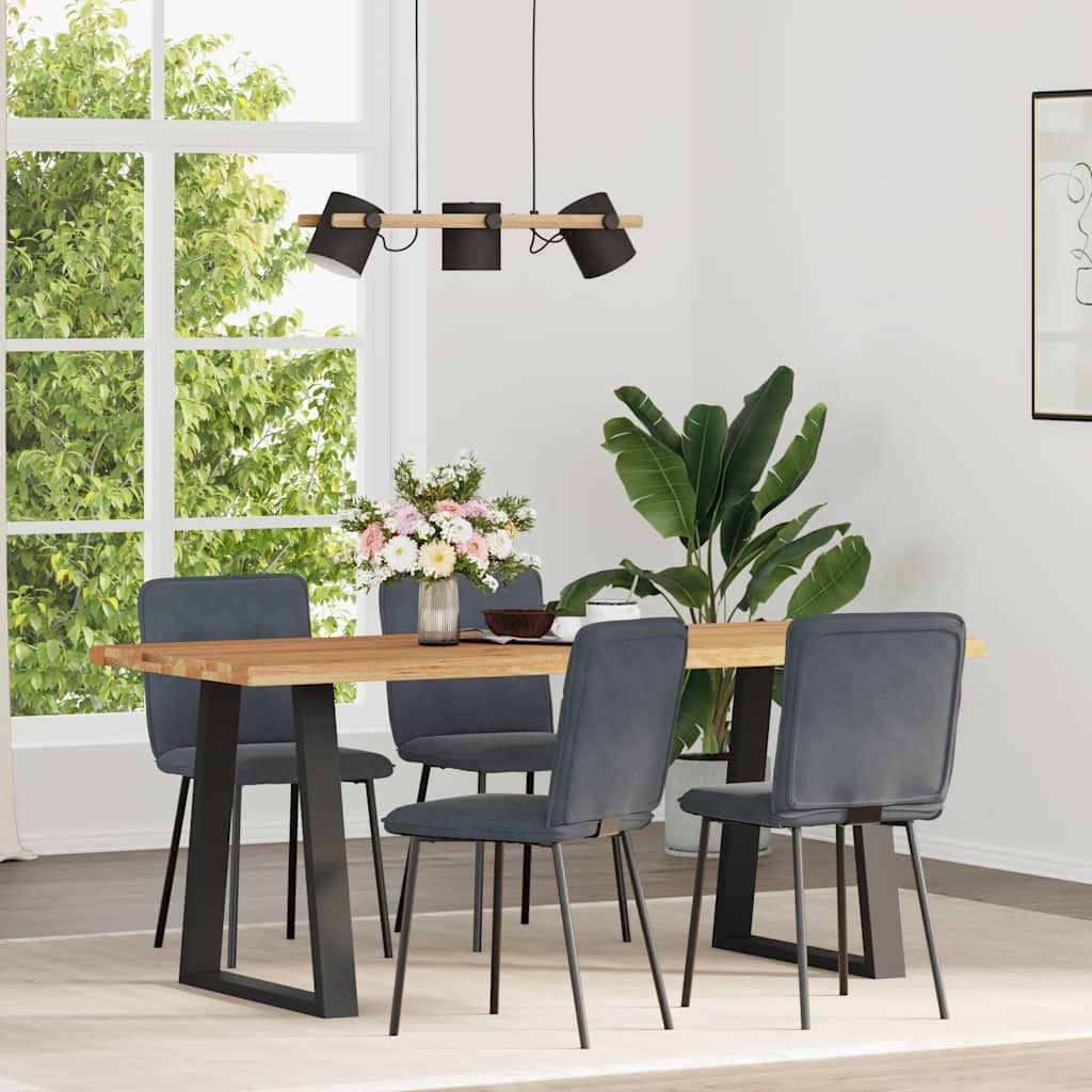 Chaises à manger lot de 4 Gris foncé Velours - XIOS